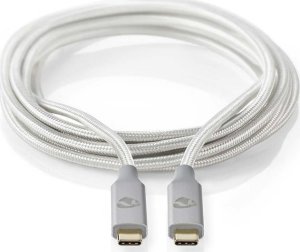 Kabel USB Nedis USB-C - USB-C 2 m Srebrny (CCTB64020AL20) 1