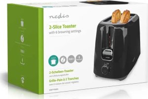 Toster Nedis Nedis KABT150EBK toster 6 2 kaw. 700 W Czarny 16