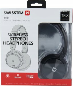 Słuchawki Swissten Swissten TRIX Słuchawki Bezprzewodowy Opaska na głowę Muzyka Bluetooth Czarny 5