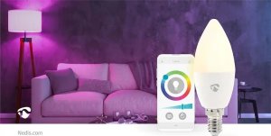 Nedis Nedis WIFILRC10E14 lampa LED Niebieski, Zielony, Czerwony, Biały 4,9 W E27 F 2