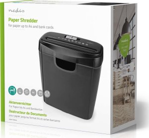 Niszczarka Nedis Nedis PASH112BKA4 niszczarka Rozdrabnianie taśmowe 22 cm Czarny 10