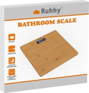 Waga łazienkowa Ruhhy LCD drewniana (22522) 9