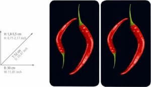 Wenko Płyty ochronne na kuchenkę, HOT CHILI DUO – 2 sztuki, WENKO 13