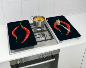 Wenko Płyty ochronne na kuchenkę, HOT CHILI DUO – 2 sztuki, WENKO 8