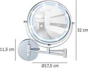 Lusterko kosmetyczne Wenko Naścienne lusterko kosmetyczne Power-Loc LUMI z podświetnielniem LED, powiększenie x5, WENKO 4
