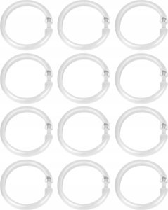 Wenko Haki do zasłony prysznicowej LARGE 12 sztuk, kolor biały, Wenko 2