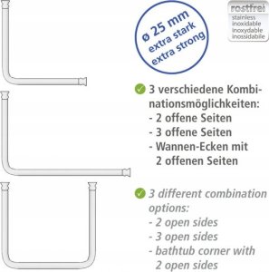 Wenko Uniwersalny drążek do zasłony prysznicowej, Ø 2,5 cm, WENKO 4