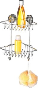 Wenko Narożna półka łazienkowa BARI, Vacuum-Loc, 2 poziomy - stal chromowana, WENKO 12