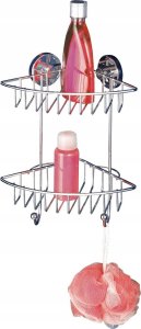 Wenko Narożna półka łazienkowa BARI, Vacuum-Loc, 2 poziomy - stal chromowana, WENKO 6