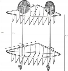 Wenko Narożna półka łazienkowa BARI, Vacuum-Loc, 2 poziomy - stal chromowana, WENKO 9
