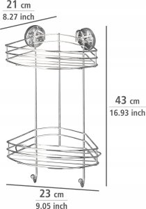 Wenko Narożna półka łazienkowa, Vacuum-Loc, 2 poziomy - stal chromowana, WENKO 2
