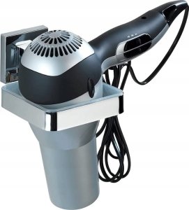 Wenko Uchwyt na suszarkę do włosów QUADRO, Vacuum-Loc, stal nierdzewna, WENKO 10