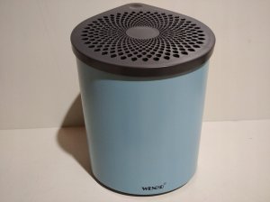 Wenko Pochłaniacz wilgoci, kolor turkusowy, szara pokrywa, wkład z chlorku wapnia, zapobiega powstawaniu pleśni, wymiary 15x23x15 cm 2