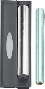 Wenko Funkcjonalny podajnik do folii spożywczej, obcinarka do foli, kolor szary, wykonany z tworzywa sztucznego, ostrze ze stali nierdzewnej, marka Wenko 3