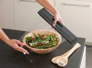 Wenko Funkcjonalny podajnik do folii spożywczej, obcinarka do foli, kolor szary, wykonany z tworzywa sztucznego, ostrze ze stali nierdzewnej, marka Wenko 10