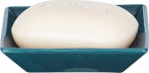 Wenko Stylowa mydelniczka z wzorami, dekoracja łazienki, rustykalna, ornament, trwała ceramika, ciemnoniebieski kolor 3