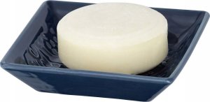 Wenko Stylowa mydelniczka z wzorami, dekoracja łazienki, rustykalna, ornament, trwała ceramika, ciemnoniebieski kolor 4