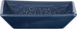 Wenko Stylowa mydelniczka z wzorami, dekoracja łazienki, rustykalna, ornament, trwała ceramika, ciemnoniebieski kolor 6
