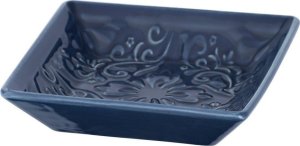 Wenko Stylowa mydelniczka z wzorami, dekoracja łazienki, rustykalna, ornament, trwała ceramika, ciemnoniebieski kolor 7