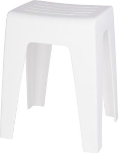 Wenko Stołek do łazienki, taboret, biały kolor, wyprofilowane siedzisko, tworzywo sztuczne, uniwersalny, marka WENKO 2