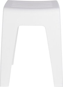 Wenko Stołek do łazienki, taboret, biały kolor, wyprofilowane siedzisko, tworzywo sztuczne, uniwersalny, marka WENKO 3