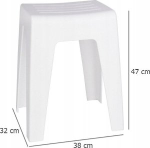 Wenko Stołek do łazienki, taboret, biały kolor, wyprofilowane siedzisko, tworzywo sztuczne, uniwersalny, marka WENKO 6