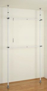 Wenko Teleskopowy wieszak na ubrania Herkules Flex, regulacja wysokości i szerokości, wymiary 116-190x165-300x36 cm, marka WENKO 11