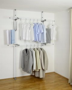 Wenko Teleskopowy wieszak na ubrania Herkules Flex, regulacja wysokości i szerokości, wymiary 116-190x165-300x36 cm, marka WENKO 2