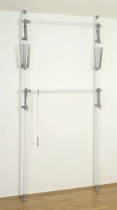 Wenko Teleskopowy wieszak na ubrania Herkules Flex, regulacja wysokości i szerokości, wymiary 116-190x165-300x36 cm, marka WENKO 4