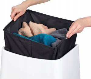 Kosz na pranie Wenko Kosz na pranie z siedziskiem, kolor biały, 2w1, WENKO 2