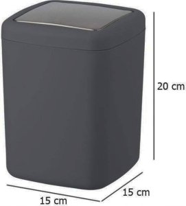 Kosz na pranie Wenko Kosz łazienkowy na śmieci BARCELONA, 3 L, antracytowy, WENKO 3