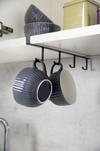 Wenko Uchwyt na kubki do szafki, 4 haczyki, czarny, WENKO 2