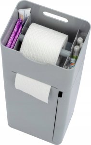 Wenko Stojak na papier toaletowy i szczotkę IMON, 6w1, szary, WENKO 6