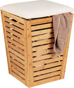 Kosz na pranie Wenko Kosz łazienkowy z siedziskiem, 80 L, bambus, WENKO 3