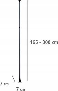 Wenko Drążek do garderoby, szyna do szafy HERKULES 165-300 cm, WENKO, WENKO 7