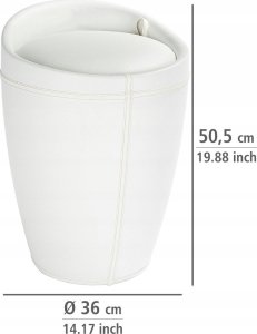 Wenko Skórzana pufa CANDY WHITE - kosz na pranie, 2 w 1, WENKO 5