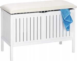 Kosz na pranie Wenko Pufa łazienkowa OSLO, kosz na pranie, schowek - 2w1, WENKO 4