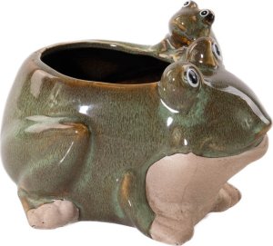 ProGarden Porcelanowa doniczka ogrodowa, żaba, 15 x 11 cm 1