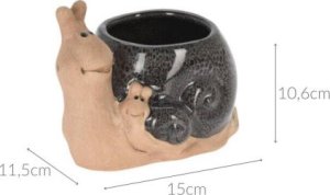 ProGarden Porcelanowa doniczka ogrodowa, ślimak, 15 x 11 cm 1