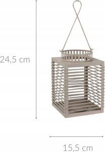 Home Styling Collection Lampion metalowy z ozdobnym uchwytem, szary 2