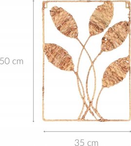 Home Styling Collection Pleciona dekoracja ścienna, liście, 50 x 35 cm 2