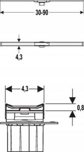 Geberit Geberit rynna zbiorcza CleanLine20 odpływu liniowego do natrysków, 90cm 154.450.KS.1 2
