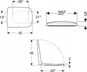 Deska sedesowa Geberit Geberit deska sedesowa Selnova Square, mocowanie od góry 500.336.01.1 2