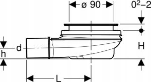Geberit Geberit zestaw odpływowy do brodzików, d90, H60 h30 150.581.00.1 4
