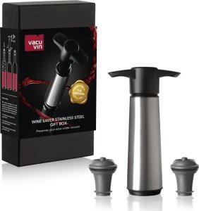 Vacu Vin Wine Saver Stainless Steel Gift box 12