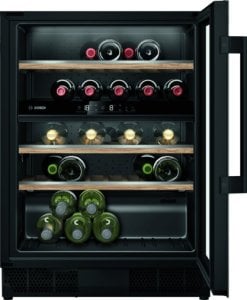 Chłodziarka do wina Bosch Bosch Serie 6 KUW21AHG0, Built-in, 44 bottle(s), 60 W, G, Interior light, Black 1