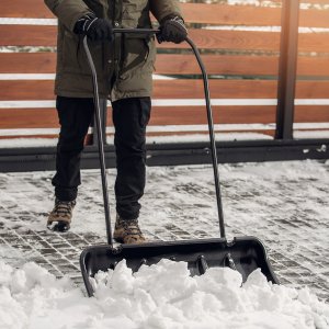 Kadax KADAX Łopata Pług Do Śniegu Na Kółkach + Łopata Drewniany Trzonek Zestaw 2