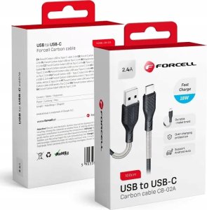 Kabel USB ForCell FORCELL F-ENERGY Carbon CB-02A kabel USB A do Typ C 2,4A 18W 1 m czarny 1