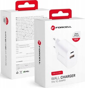 Ładowarka ForCell FORCELL F-ENERGY TFK-TC-30WPD ładowarka sieciowa Typ C + USB A PD QC4.0 3A 30W biała 2