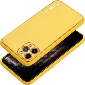 OEM Futerał LEATHER CASE skórzany do IPHONE 15 żółty 1